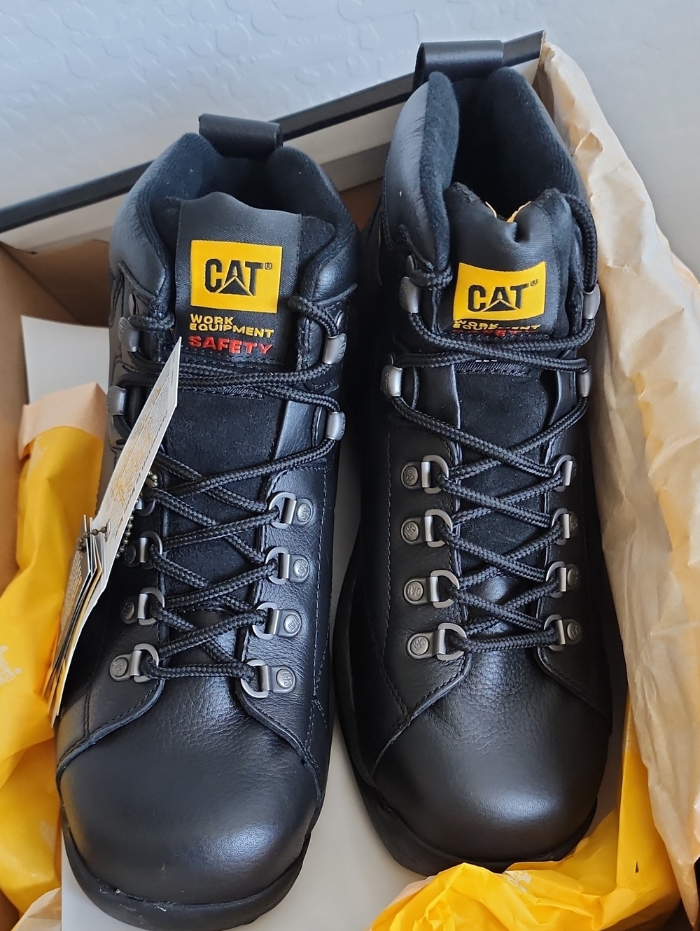 CAT Men’s Black Safety Work Boots, Hydraudlic St, Black, 10.5